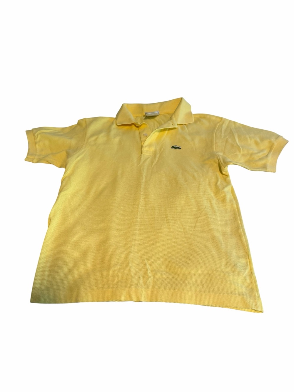 Lacoste Boy’s Pale Yellow Polo with Green Crocodile Logo. Size 12. NWOT